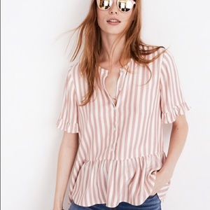 Madewell ruffle hem peplum top